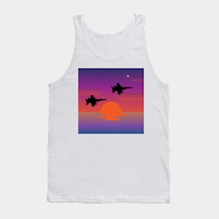 purple sunset planes square Tank Top